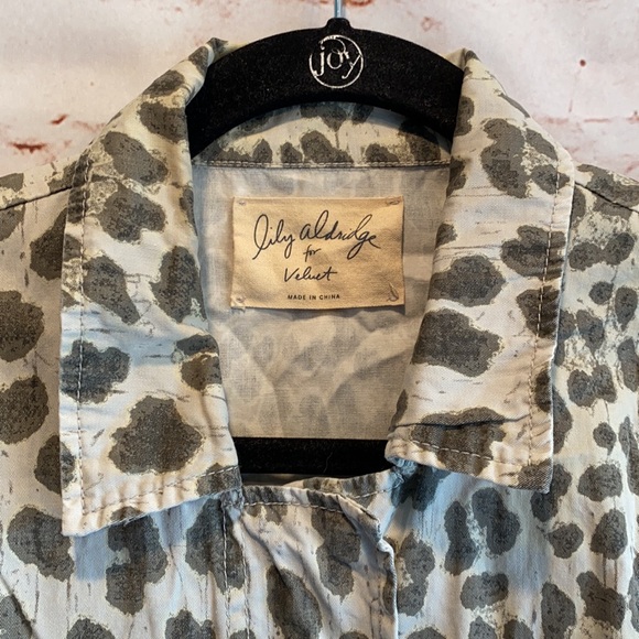 Lily Aldridge Velvet Aziya leopard army jacket S - Picture 2 of 12